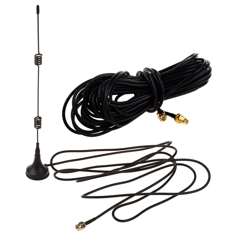 

1Pcs 9M Meter Wifi Antenna Extension Cable Lead RP-SMa for Wi-Fi Routers D-Link & 1Pcs WiFi Antenna Booster 7DBi 2.4GHz for Wire