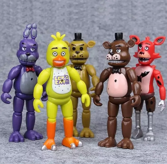 set Five Nights At Freddy PVC Action figure FNAF Bonnie Foxy Freddy toys 5 Fazbear Bear Doll baby toys for Christmas gift