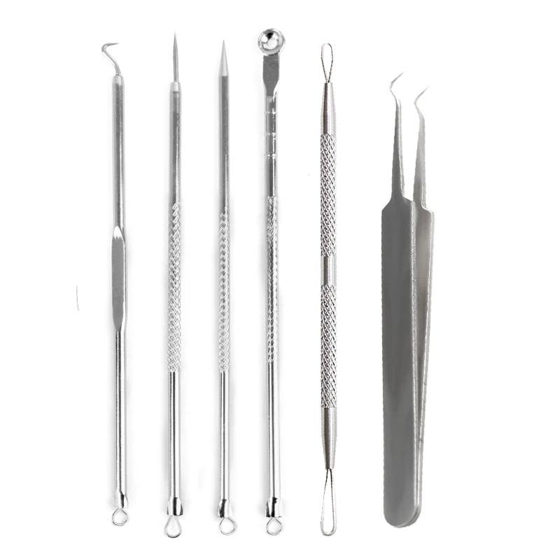Acero inoxidable, espinillas removedor de herramienta profesional acné agujas mancha eliminar Extractor para espinillas para el cuidado de la piel belleza herramientas