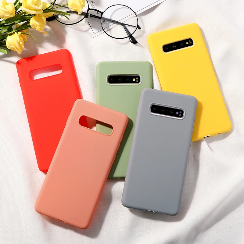 

For Samsung Galaxy A30 A50 A70 A7 J4 J6 A9 A6 Plus 2018 Soft Silicone Case For S10 S9 S8 S7 A10 A40 M10 M20 Note 9 8 Candy Color