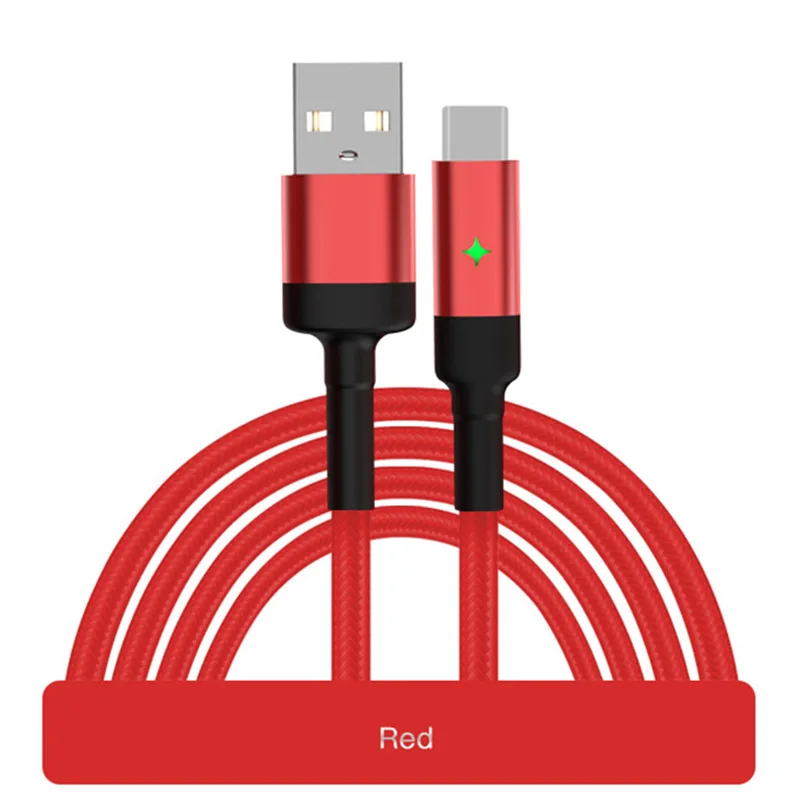 Usb-кабель с автоотключением для iPhone X, XS, Max, XR, 7, 8 Plus, быстрая зарядка для Xiaomi, huawei, samsung, кабель для быстрой зарядки и синхронизации данных - Тип штекера: Red