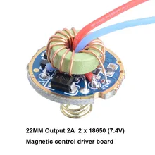 Mergulho lanterna driver placa de circuito 5 modos 22mm 2a 7.4 v controle magnético drive board para yupard 2x18650 t6 u2 mergulho tocha