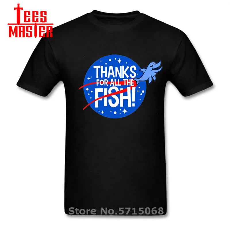 Thanks For All The Fish answer to everything Life Universe T shirt men 42 Hitchhiker Guide To Galaxy Fun Dolphin T-shirt | Мужская