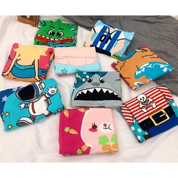 

Factory Children Soft Beach Cloak Towel Kids Mermaid Shark Pattern Cartoon Hooded Bath Towels for Baby Boys Girls Christmas Gift