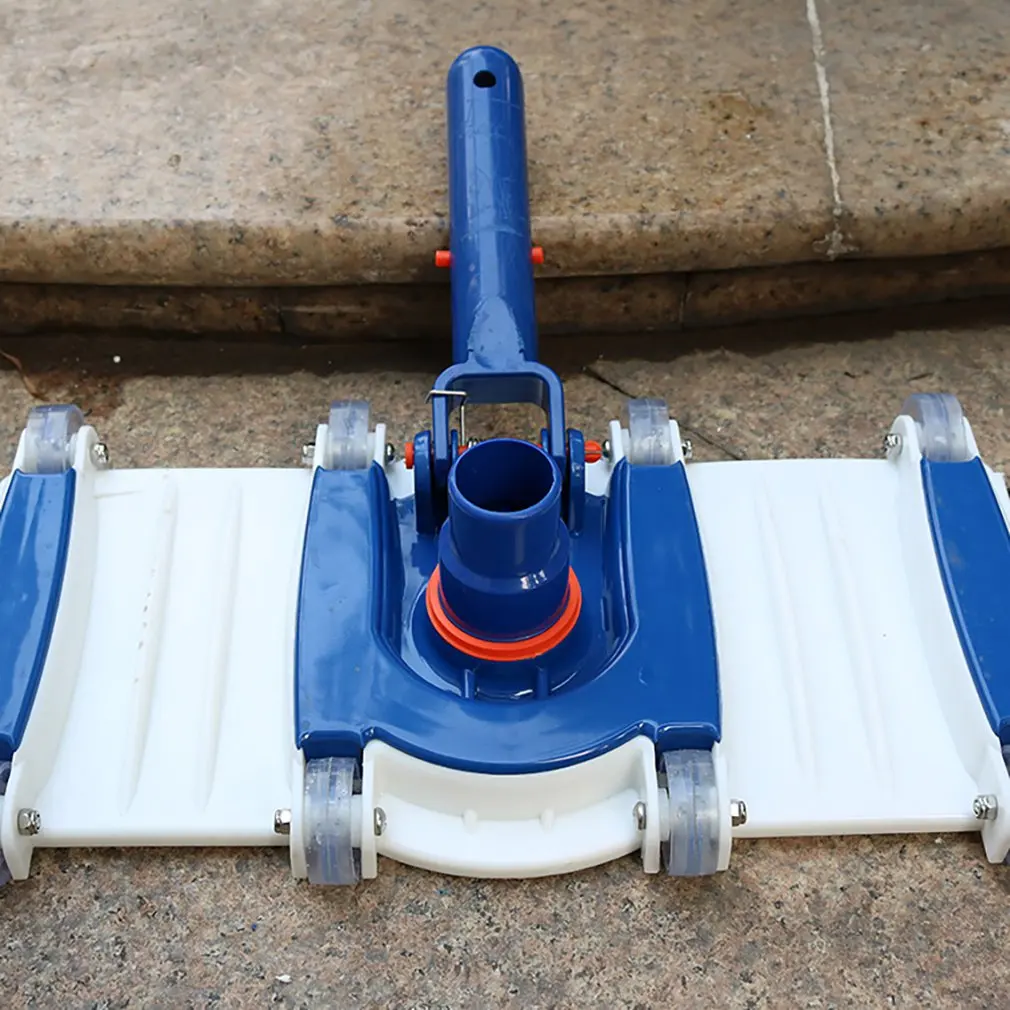 Weighted Flexible Concrete Swimming Pool Vacuum Head With Swivel Hose Connection& Aluminum Spring Action Pole Handle