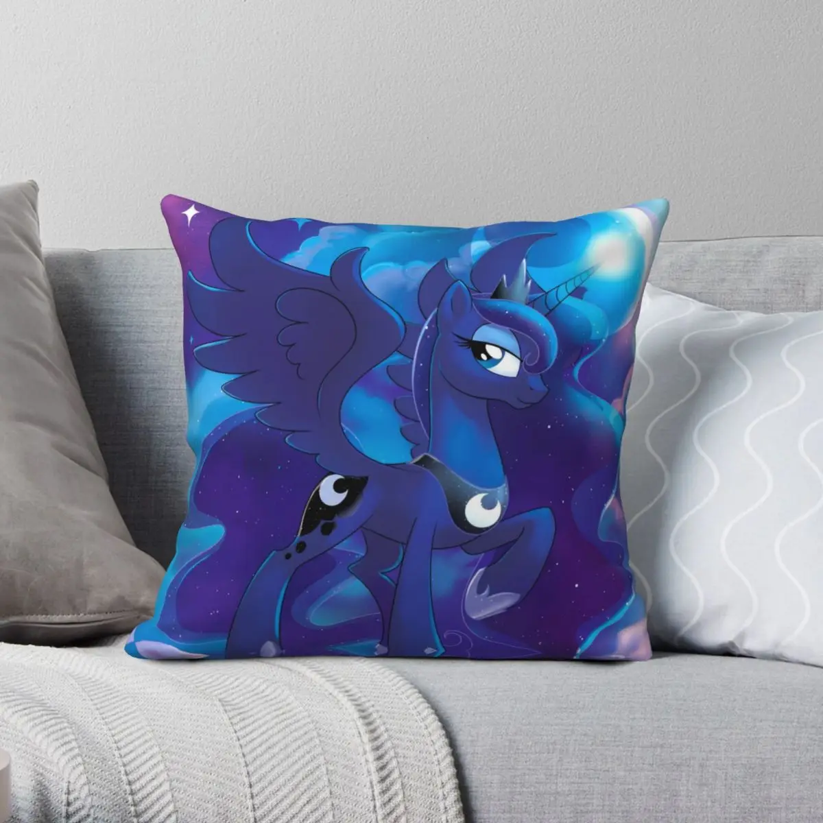 

Принцесса Луна квадратная Подушка Чехол из полиэстера льняной бархатной ткани с принтом на молнии Декор накидка на подушку Чехол домашняя Подушка Чехол