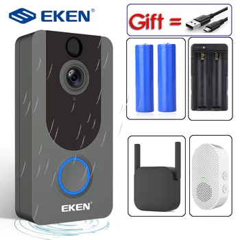 

EKEN V7 1080P Smart WiFi Video Doorbell Camera Visual Intercom with Chime IP Door Bell Wireless Home Security Camera
