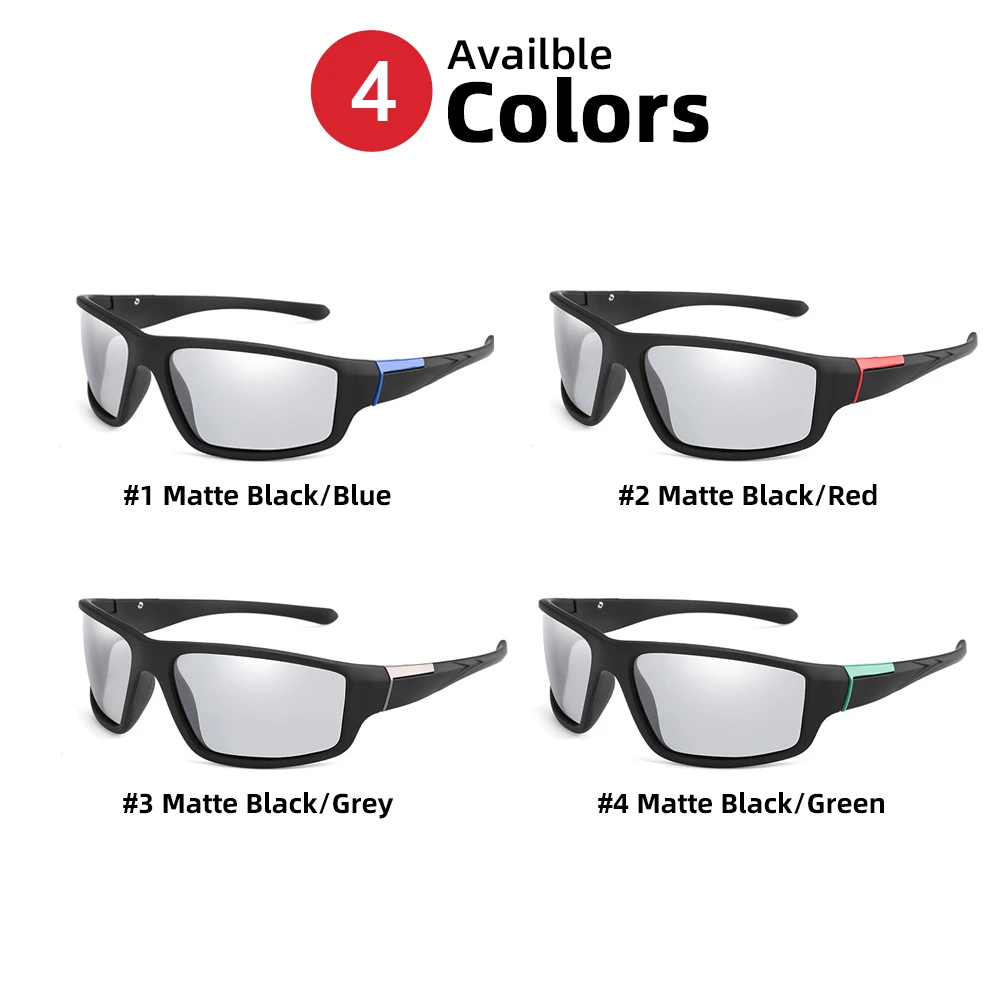 Men Photochromic Sunglasses Matte Black Sports Goggles Women Color Changing 100% Polarized Bicycle Riding 2022 Sun Glasses