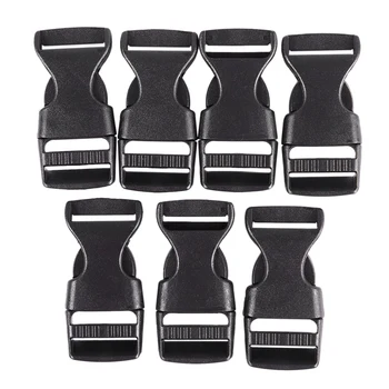 

7Pcs Plastic Side Release Squeeze Buckles for 2cm Webbing Strap Black