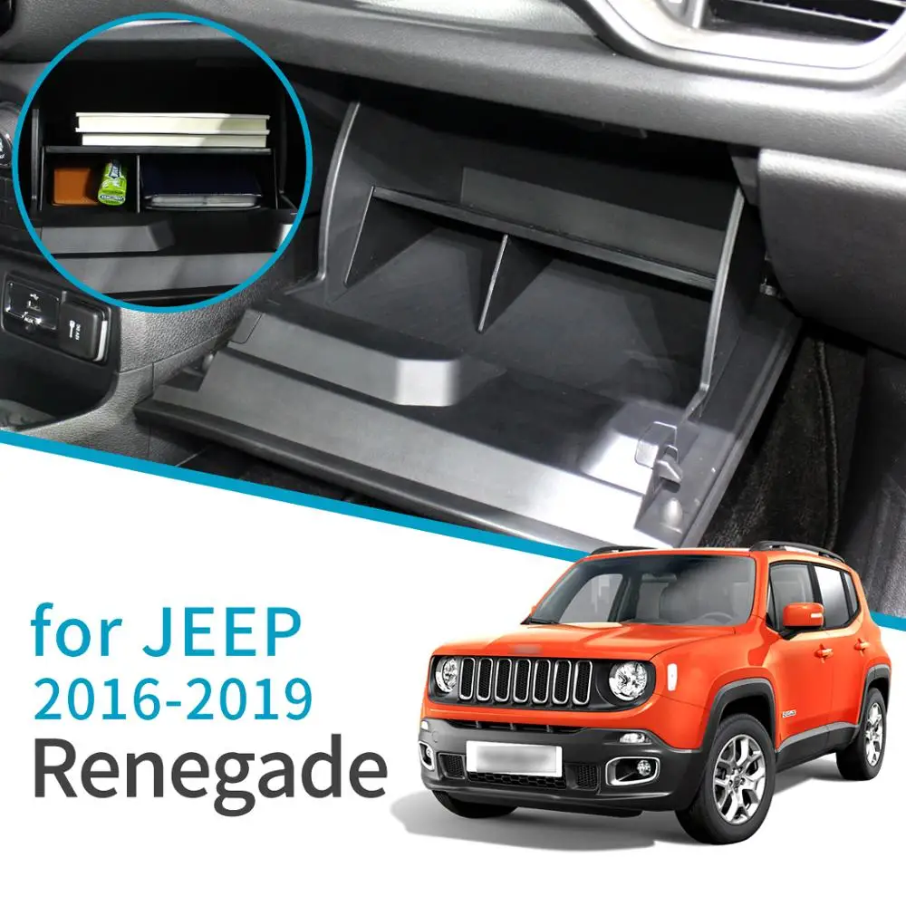 Smabee Car glove storage box for Jeep Renegade 2015 2016 2017 2018 2019 Interior accessories Car Co-pilot storage Cosmetic box Smabee Car glove storage box for Jeep Renegade 2015 2016 2017 2018 2019 Interior accessories Car Co-pilot storage Cosmetic box