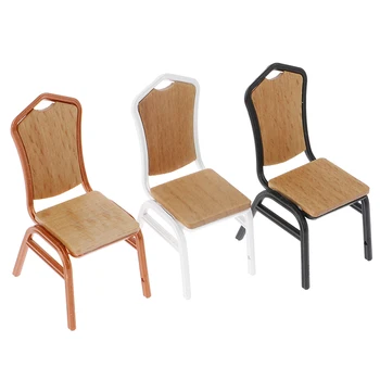 

1:12 Doll House Mini Pub Bar Stool Wooden Iron Simulation Furniture Mini Dollhouse Decoration For Kids Toys