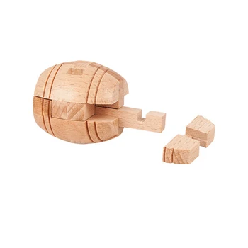 

3D Magic Barrel Lock Puzzle Wooden Brain Puzzle Brain Teaser Kids Adult Intellectual Toy Gift Cube Jigsaw