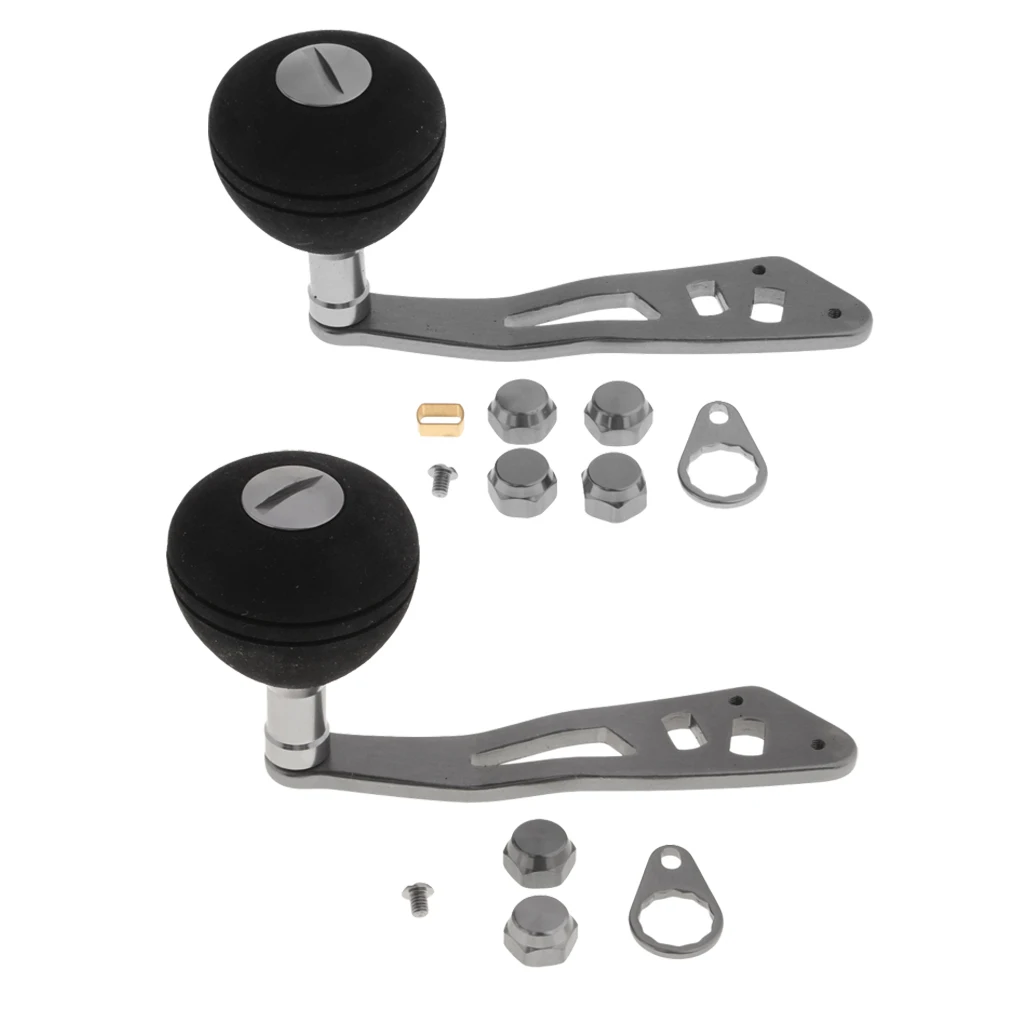 2pcs Power Metal Fishing Reel Handle EVA Knob Drum Baitcasting Reel Handle