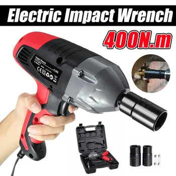 

80W Electric Impact Wrench 400N.m Max Torque 1/2'' Car Socket Household Professional Wrench Changing Tire Tools With LED Light