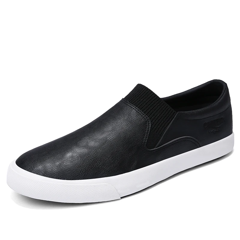 CARTELO/Модные дышащие повседневные мужские туфли в Корейском стиле; удобные мужские туфли без застежки; zapatillas hombre - Цвет: Черный
