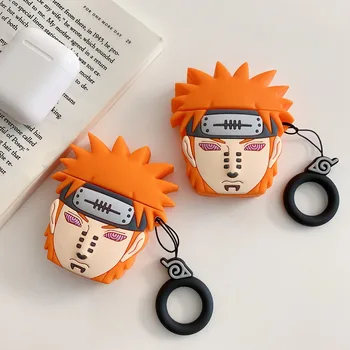 

Cartoon Headphone Cover Bag Ring Strap for AirPods Wireless Charging Box 3D Naruto Earphone Soft Silicone Case For Apple AirPods