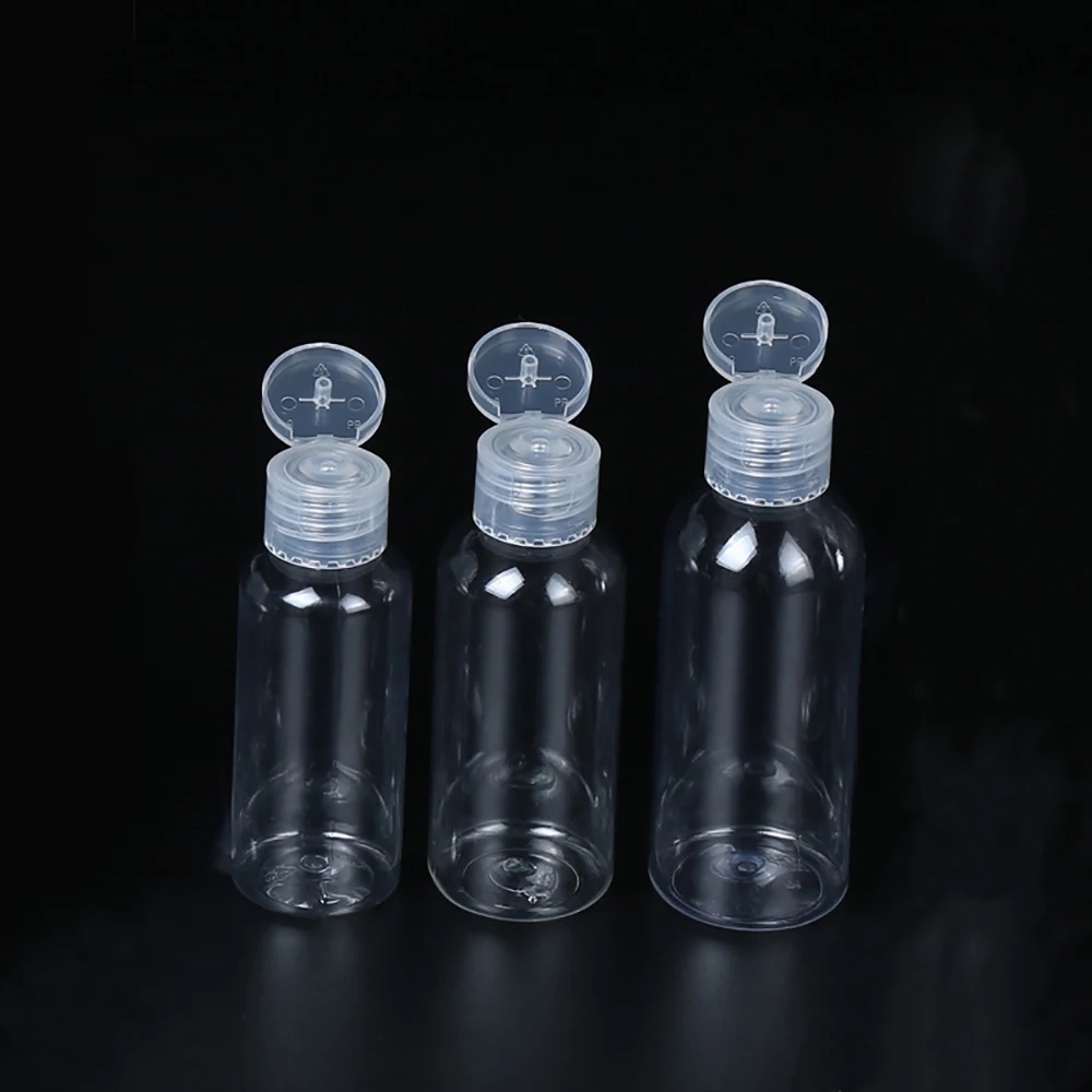 

5pcs/pack 50/60/100ml Empty Lotion Bottle Refillable Clear Plastic Small Liquid Bulk Containers for Travel Liquid Lotion Shampoo
