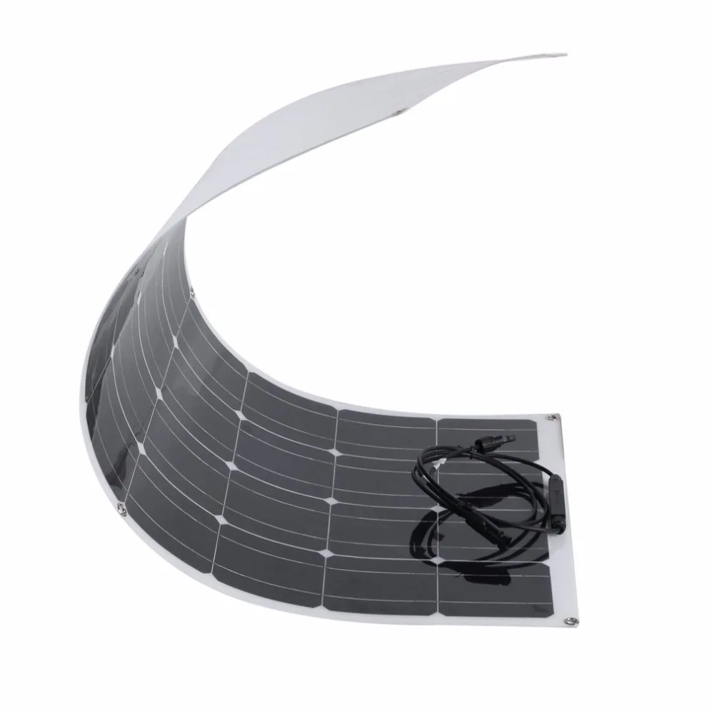 

New 100W 12V Monocrystalline 36 Grid Flexible Solar Panel Outdoor Solar Charging Device With 2pcs 5M Extension Cable Controller