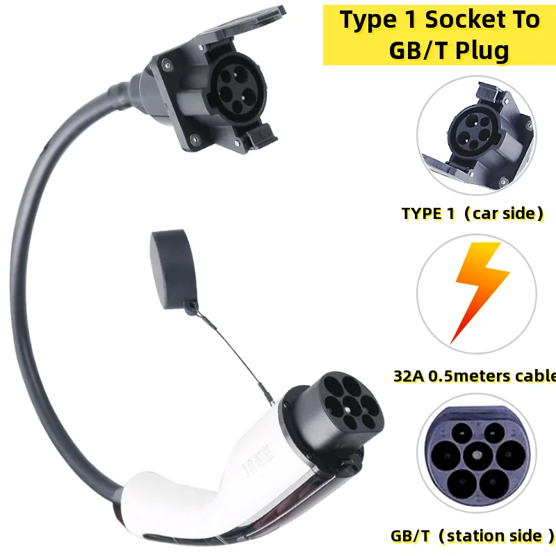 

For ev car electric vehicle store GB/T to EVSE EV Charging Adaptor EV Charger Type 1 Socket To GB/T Plug 32A with 0.5m cable