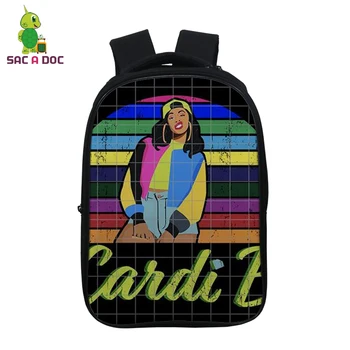 

Cardi B 14.5 Inch School Bags for Teenagers Backpack Hip Hop Boys Girls Backpack Laptop Travel Backpack Rucksack Fans Gift