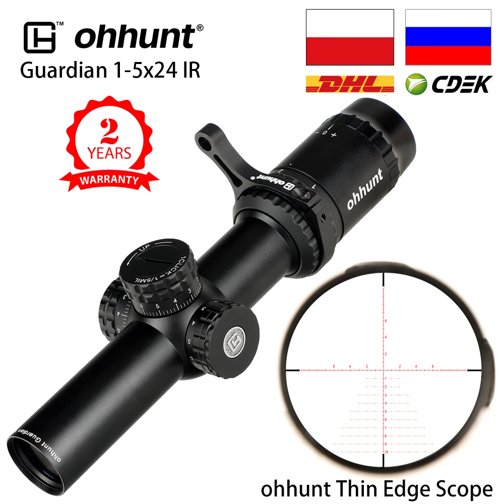 Ohhunt Guardian 1 5X24 ИК охотничьи оптические прицелы с тонкими краями стеклянная