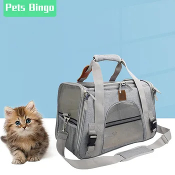 

Pets Bingo Breathable Cat Bag Portable Dog Backpack Travel Carrier Packbag Foldable Outgoing Handbag for<10kg Pet Supplies