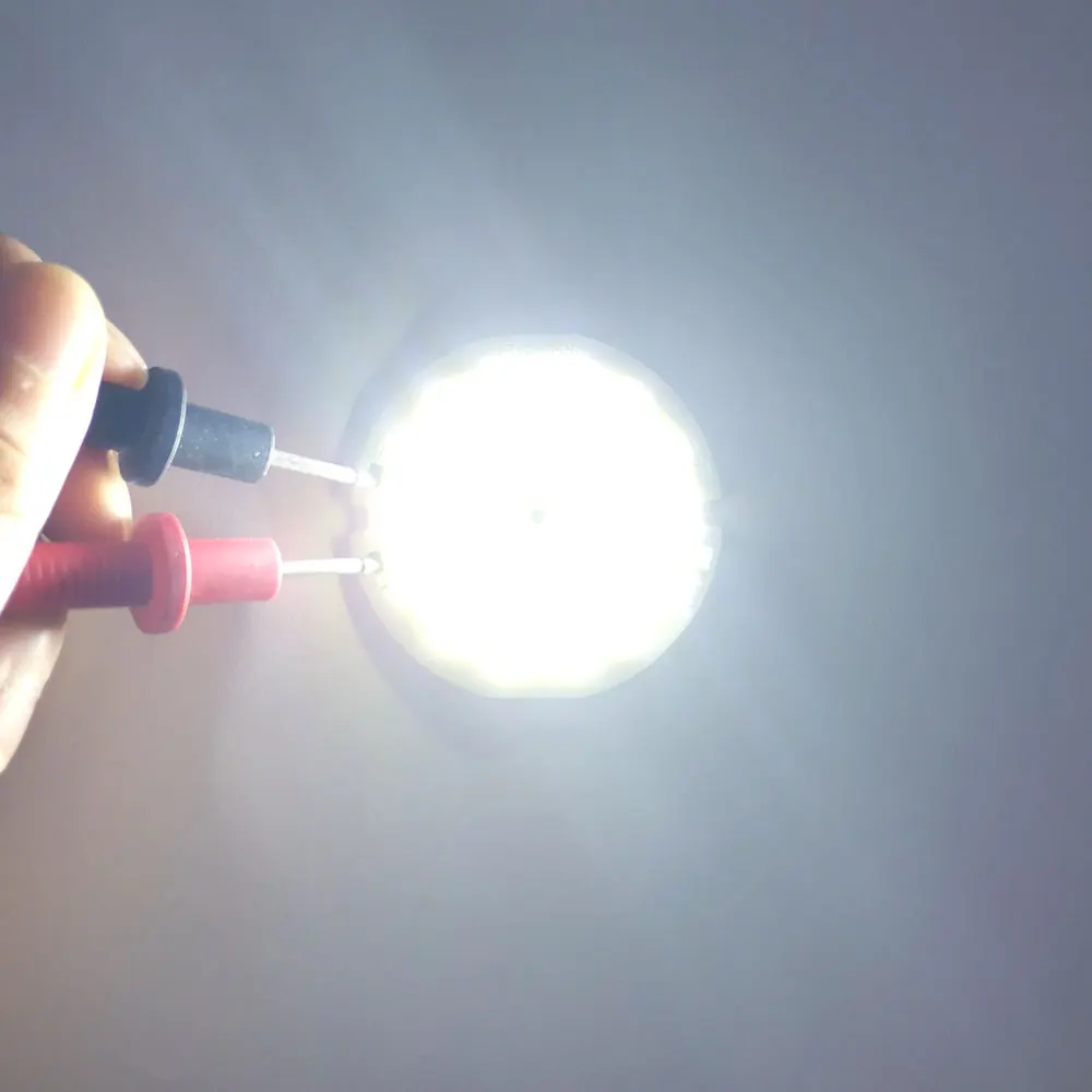 3V 4V 라운드 COB LED 빛 50mm 직경 더블 링 차가운 흰색 LED 램프 DIY 작업 집 장식 조명에 대 한 3.7V 5W 7W COB 칩 전구