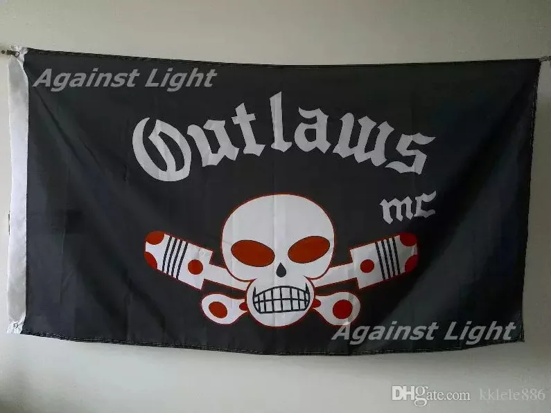 3ft x 5ft3 x5ft Outlaws Motorcycle Club с принтов в виде флажков баннер, флаг из полиэстера Размеры 150*90 см