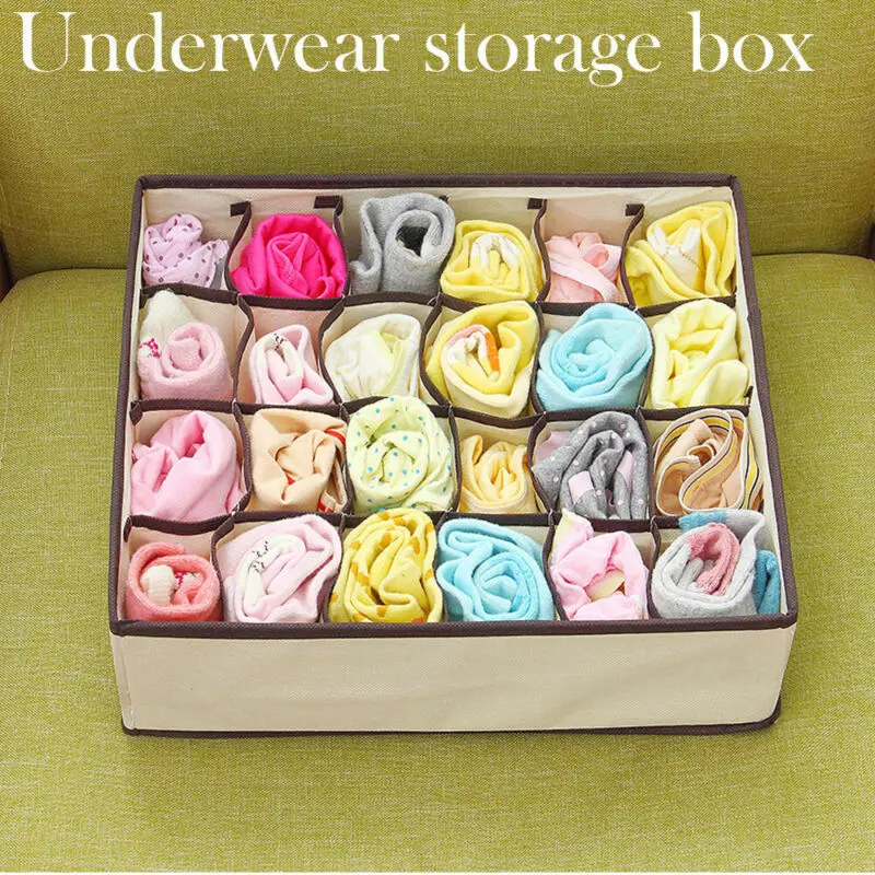 Multi-grids Underwear Storage Box Sock Bra Underpant Organizer Lattice Mesh Drawer Tidy Divider Practical Grid underwear