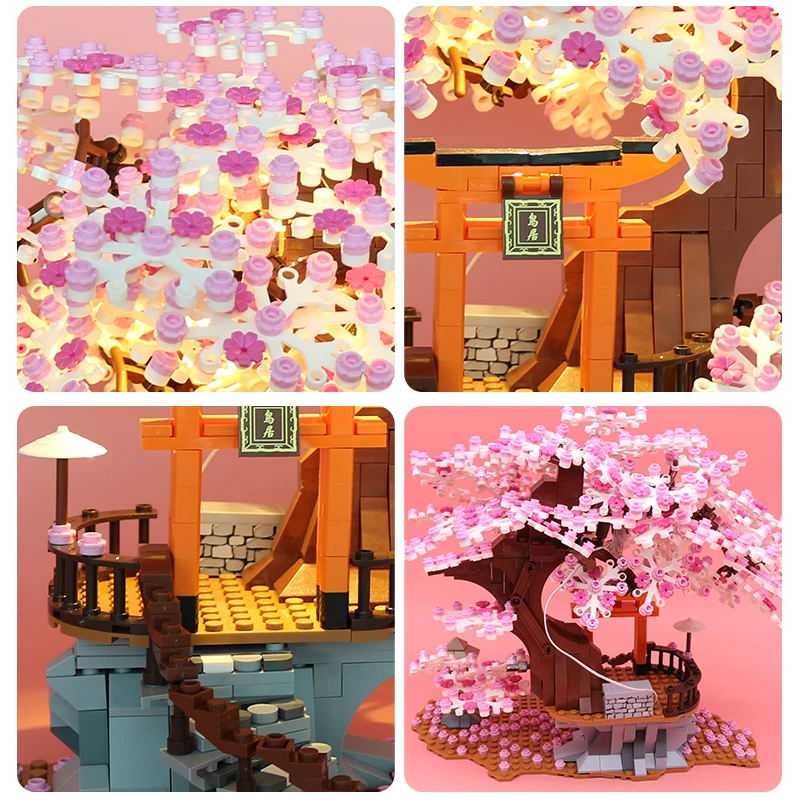 City Street View Idea Sakura Inari Shrine Bricks Friends Cherry Blossom 