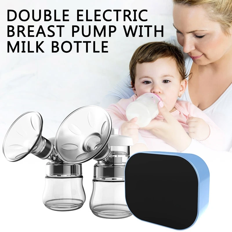 

Double Electric Breast Pump With Milk Bottle Infant USB BPA free Powerful Pumps Baby Breast Feeding Milk Extractor