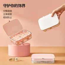 

Youpin Three-dimensional Double-layer Classification Jewelry Storage Box Sealed Dustproof Flip Cover Electroplating Jewelry Box