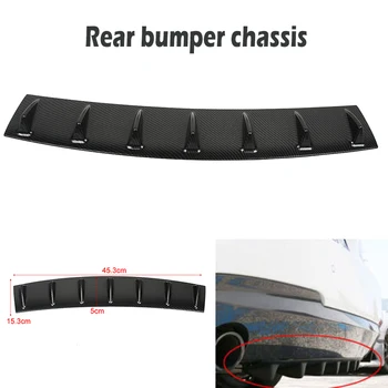 

Rear Bumper Chassis Rear Bumper Deflector ABS Chassis Diffuser Spoiler Shark Fin Car Accessories 7 Wing Lip Carbon Fiber