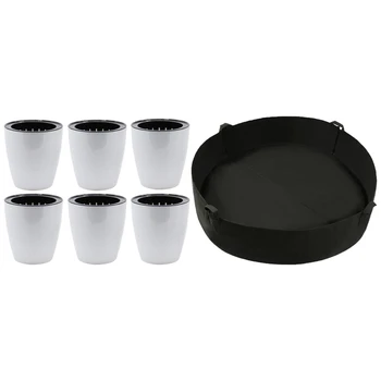 

Automatic Watering Flower Pot White 6 Pieces with Raised Planting Bed(50 Gallon)