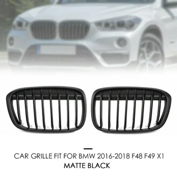 

1 Pair Matte Black Front Grille Fit For BMW F48/F49 X1 2016-2018 ABS Durable