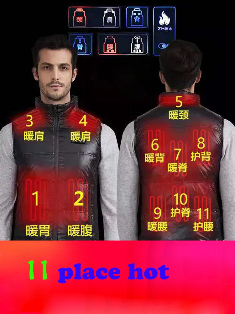 New Adult Outdoor USB Infrared Heating Vest Jacket Winter Flexible Electric Thermal Clothing Waistcoat Fishing Hiking Dropship3