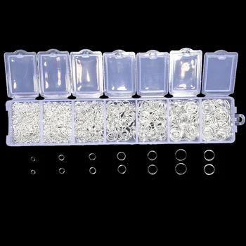 

1500pcs/lot Mix 3 4 5 6 7 8 9mmOpen Jump Ring Link Loop Rhodium For DIY Jewelry Findings Connector