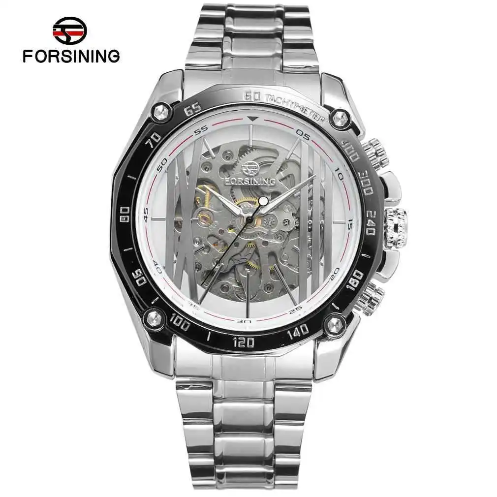 

Winner forsining Fully Automatic Tm427 Hollow out Analog Watch Steel Watch