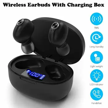 

TWS Wireless Earphone Bluetooth 5.0 LED Digital Display Headset HD Stereo Sound Handsfree Call Headphone with Charging Case