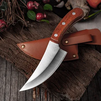 

Chopping Knives Big Bone Cutter Kitchen Knife High Hardeness Stainless Kitchen Boning Knives Forged Serbian Butcher Chef Tool