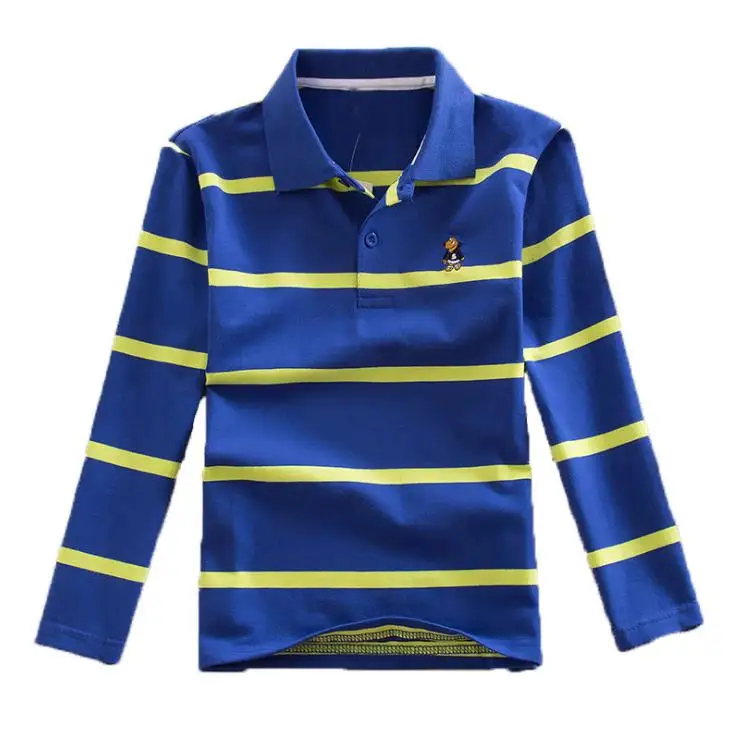 children's clothing boy long-sleeved T-shirt big middle school children's cotton long-sleeved striped shirt 3-14Y