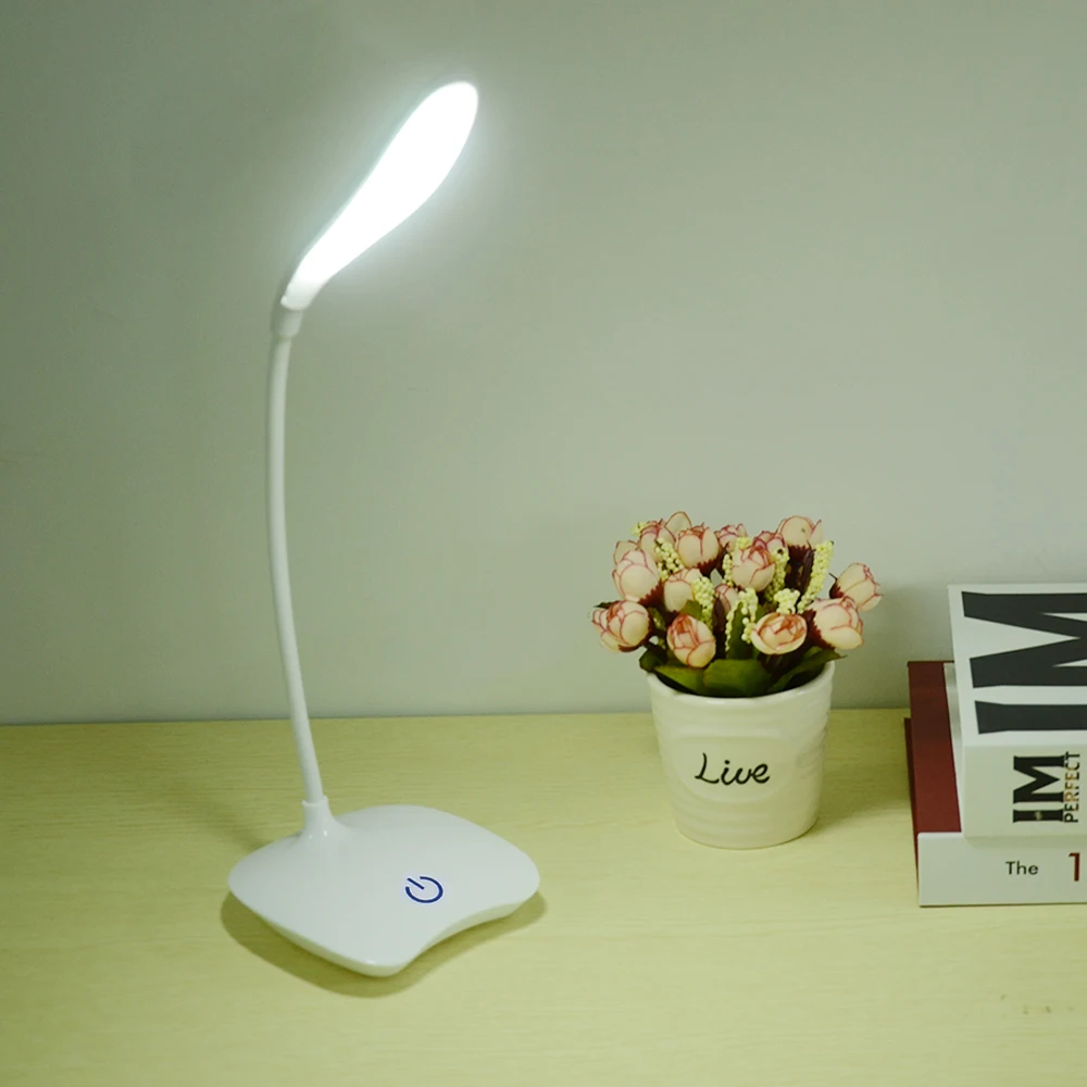 Flexible 18 LED Stand Desk Lamp Modern Touch Switch 3 Modes Dimmer USB Rechargeable Reading Study Light Table Lamp for Bedroom Flexible 18 LED Stand Desk Lamp Modern Touch Switch 3 Modes Dimmer USB Rechargeable Reading Study Light Table Lamp for Bedroom