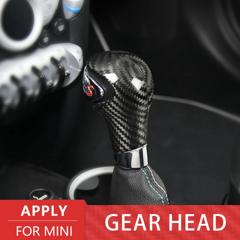 For Mini cooper R55 R5 R56 R57 R58 R59 R60 R61 Carbon Fiber Gear Shift Knob Cover Cap Handle Sleeve Button Decoration Sticker | Автомобили