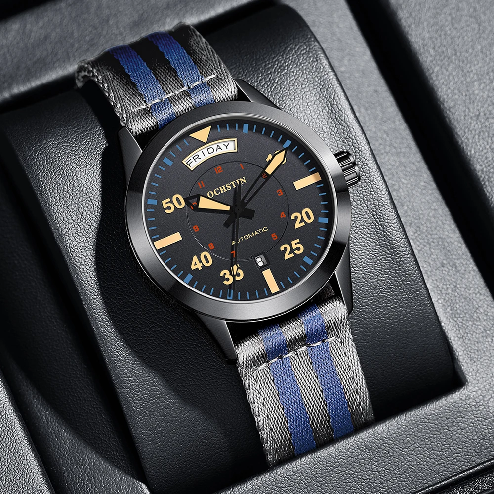 Pilot Men's Watches OCHSTIN Automatic Mechanical Men Watch Military Outdoor Waterproof Wristwatch Date Week Dial Gift For Male