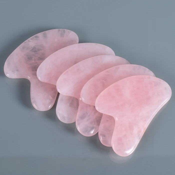 Розовый нефрит гуаша доска натуральный камень скребок иглоукалывание давление терапия массажные инструменты для лица шеи спины тела(бесплатный подарок