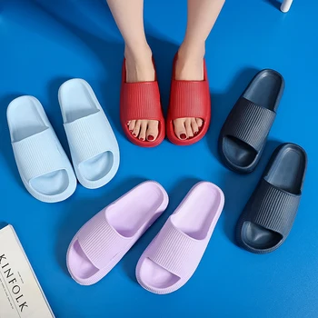 Home Slippers Summers Thick Platform Womens 2021 Sandals Indoor Bathroom Anti-slip Slides Ladies men's Shoes mules Dropshipping 2