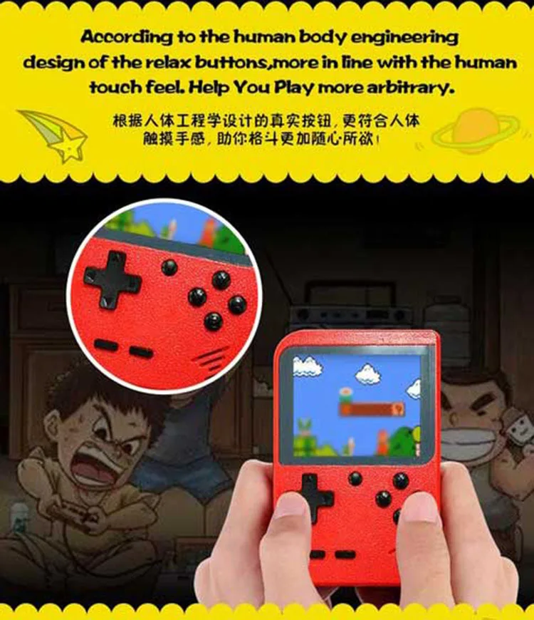 Ретро портативная мини портативная игровая консоль 8-Bit 2,7 дюймов цветной lcd Детский Цветной игровой плеер встроенный 400 игр