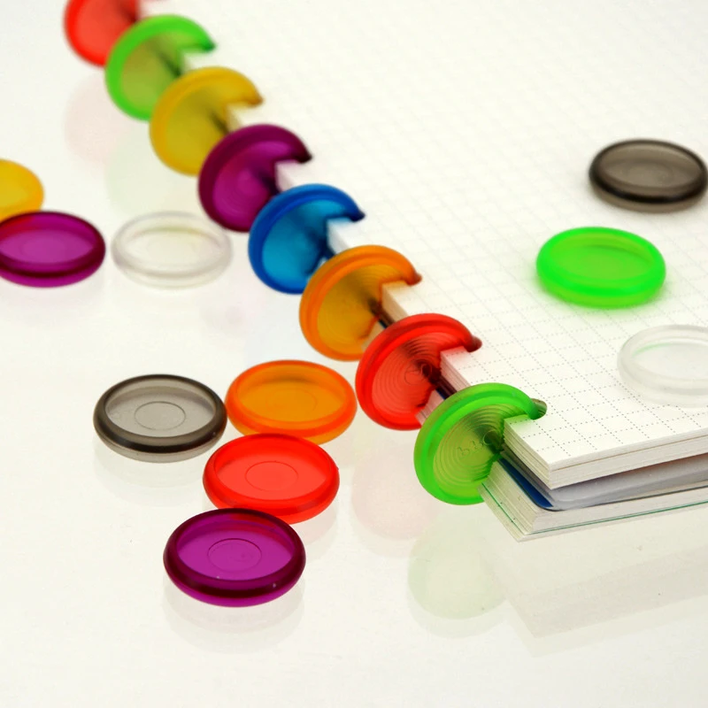 Color Transparent Plastic Sheet Disc-bound Binder Rings Scrapbooking Planner Ring Binder Mushroom Hole Notebook