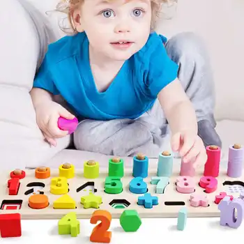 

3 In 1 Wooden Math Toy Board Toys Montessori Kids Counting Board Baby Early Education Preschool Teaching Intelligence Toy