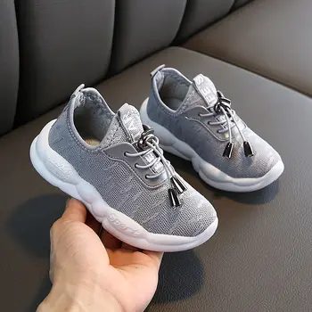 

Children's sports shoes 2020 new flying woven boys net shoes breathable girl designer high quality baby children shoes
